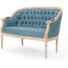 Christopher Knight Home Faye Classical Fabric Tufted Loveseat, Blue / Antique(Blue / Antique)