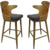 Christopher Knight Home GDFStudio Christopher Knight Home Truda Mid Century Modern Fabric Barstools Set of 2 in Charcoal(Charcoal/Natural)