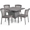 Christopher Knight Home Henry Outdoor 5 Piece Wicker Dining Set, Grey