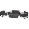 Christopher Knight Home Ostrander Outdoor Conversation Sets, Black + Natural + Dark Gray
