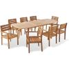 Christopher Knight Home Stamford Outdoor Acacia Wood Expandable 8 Seater Dining Set, Teak