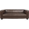 Goyette 3 Seater Sofa – Faux Leather – Cognac Brown/Dark Walnut(Dark Brown + Dark Walnut)