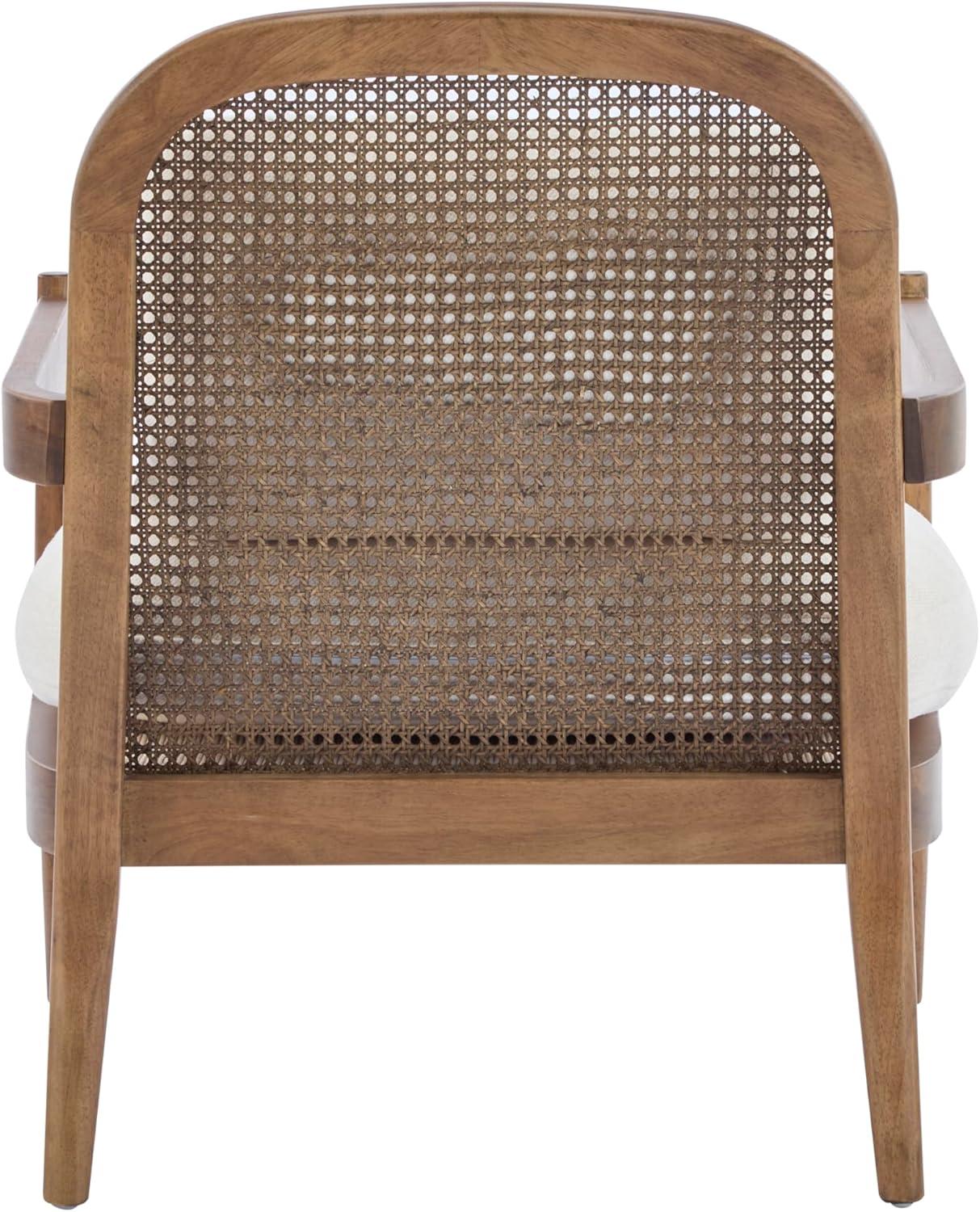 image:imageChristopher Knight Home Nadine Modern Club Chair Set of 2 with Cushion Wooden Living Room Accent Chair with Rattan Open Back Bedroom Comfy Reading Chair BeigeLight BrownBeigelight Brown