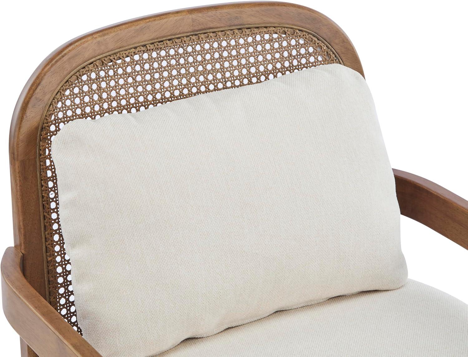 image:imageChristopher Knight Home Nadine Modern Club Chair Set of 2 with Cushion Wooden Living Room Accent Chair with Rattan Open Back Bedroom Comfy Reading Chair BeigeLight BrownBeigelight Brown