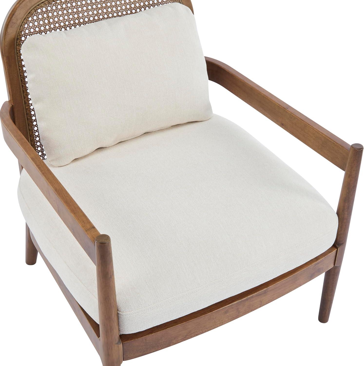 image:imageChristopher Knight Home Nadine Modern Club Chair Set of 2 with Cushion Wooden Living Room Accent Chair with Rattan Open Back Bedroom Comfy Reading Chair BeigeLight BrownBeigelight Brown
