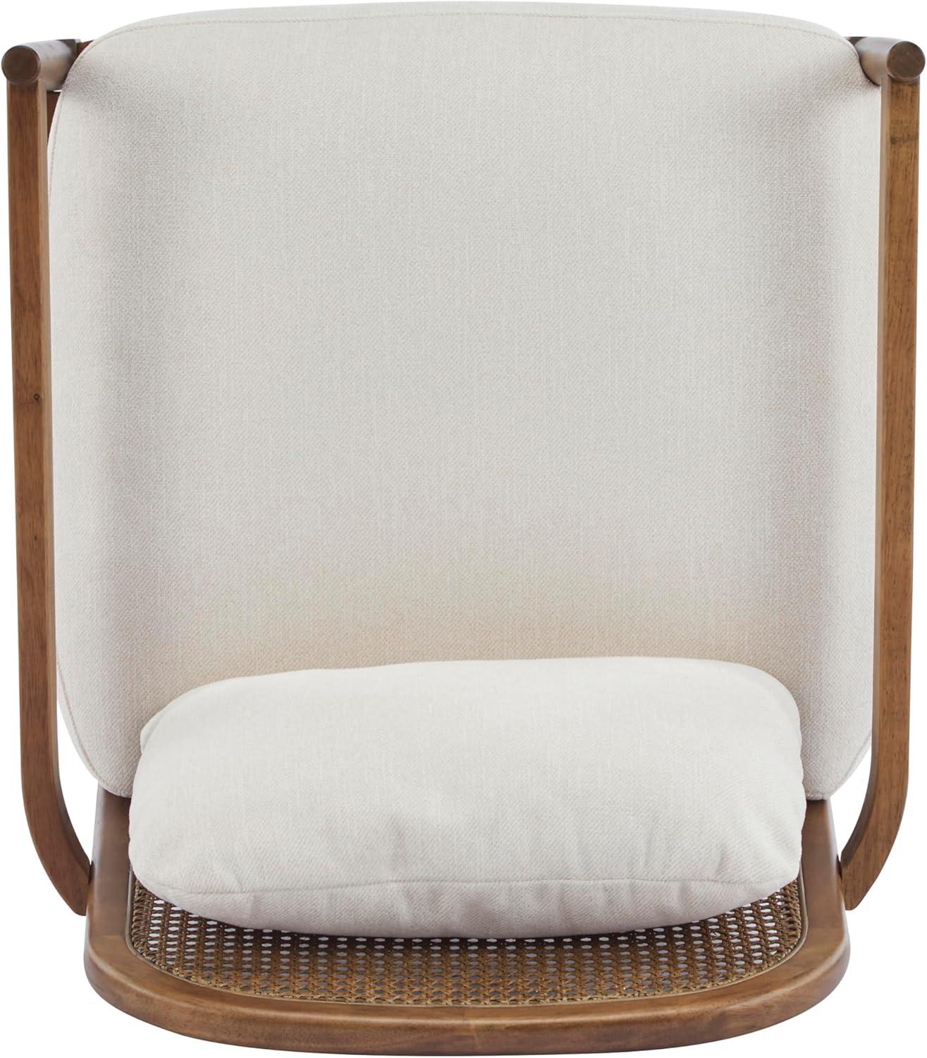 image:imageChristopher Knight Home Nadine Modern Club Chair Set of 2 with Cushion Wooden Living Room Accent Chair with Rattan Open Back Bedroom Comfy Reading Chair BeigeLight BrownBeigelight Brown