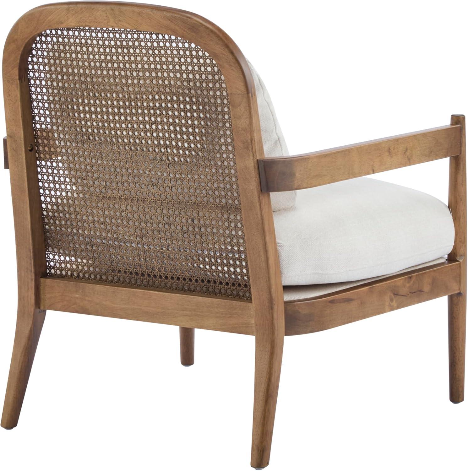image:imageChristopher Knight Home Nadine Modern Club Chair Set of 2 with Cushion Wooden Living Room Accent Chair with Rattan Open Back Bedroom Comfy Reading Chair BeigeLight BrownBeigelight Brown