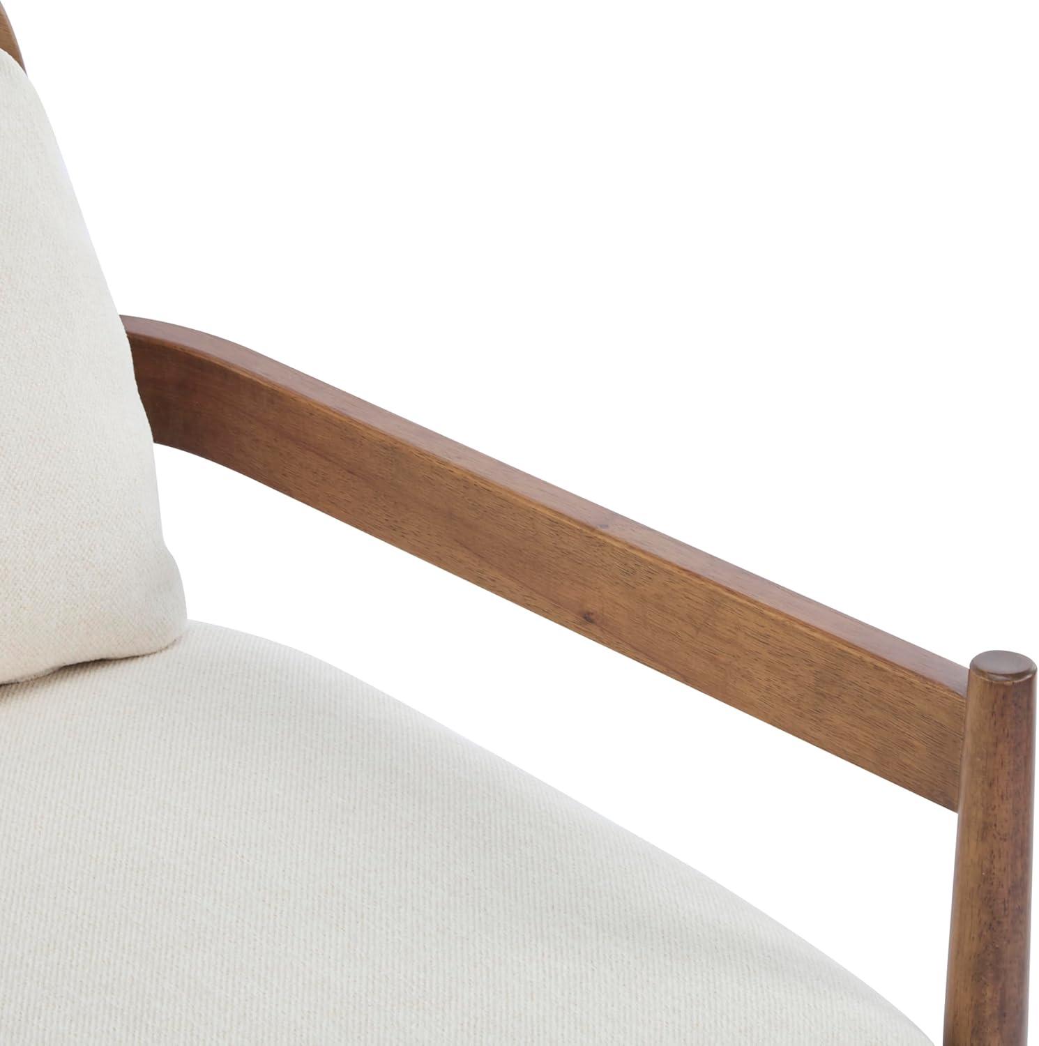 image:imageChristopher Knight Home Nadine Modern Club Chair Set of 2 with Cushion Wooden Living Room Accent Chair with Rattan Open Back Bedroom Comfy Reading Chair BeigeLight BrownBeigelight Brown