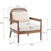 Christopher Knight Home Nadine Modern Club Chair Set of 2 with Cushion, Wooden Living Room Accent Chair with Rattan Open Back, Bedroom Comfy Reading Chair, Beige+Light Brown(Beige Stripe)