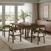 Christopher Knight Home Mizqa 7 Piece Wooden Dining Table Set for 6, 95 Inch Large Dining Table with 6 Chairs, Kitchen Table Chairs Set of 6, Upholstered Chair with Curved Back, Beige + Walnut(Beige + Walnut)