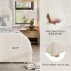 Christopher Knight Home Lanet Linen Upholstered King Size Bed Frame with Headboard, Modern King Bed Frame and Headboard, Wooden Slats Support, Easy Assembly, No Box Spring Needed, Beige(Queen (U.S. Standard))