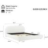 Christopher Knight Home Umti Queen Bed Frame with Headboard, Boucle Fabric Upholstered Queen Size Bed Frame, Curve-Shaped Design Headboards, Modern Design Bed Set, Easy Assembly, Heavy Duty, Cream(Cream)