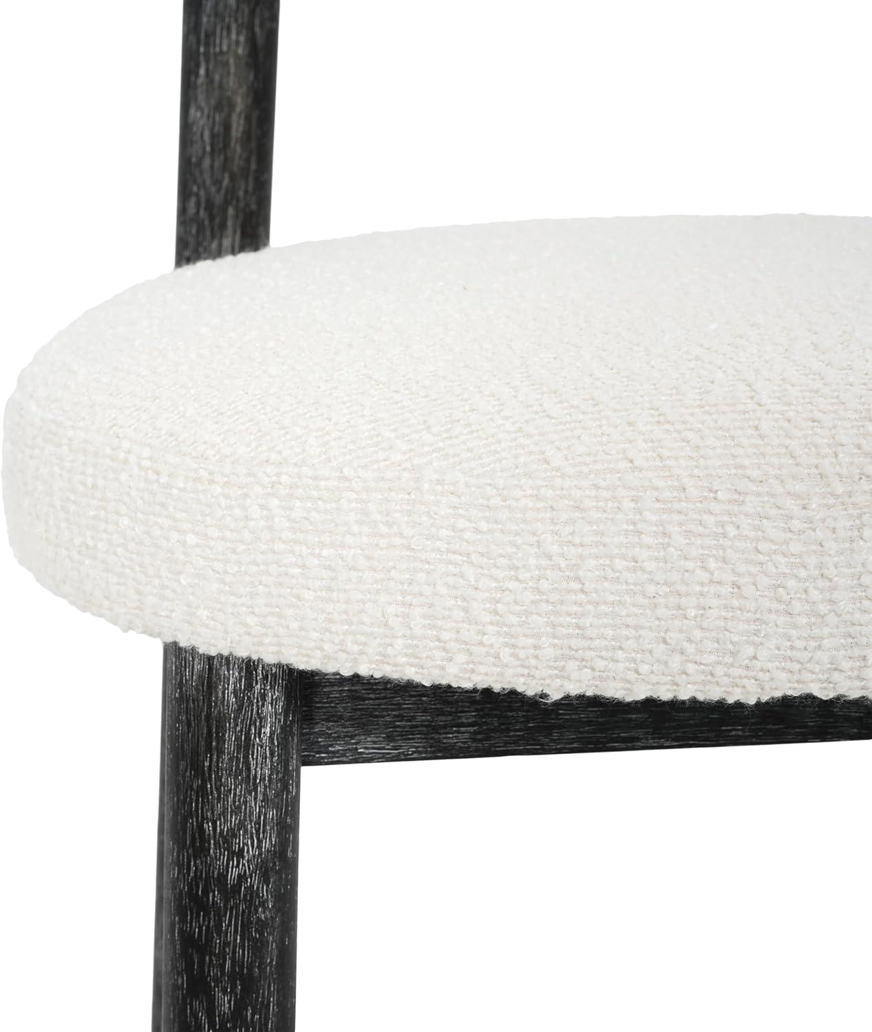 image:imageChristopher Knight Home Annes Counter Height Bar Stools Set of 2 Boucle Fabric Round Bar Stool for Kitchen Island Wooden Dining Room Chair Counter Stool with Footrest BlackMilky WhiteBlackmilky White