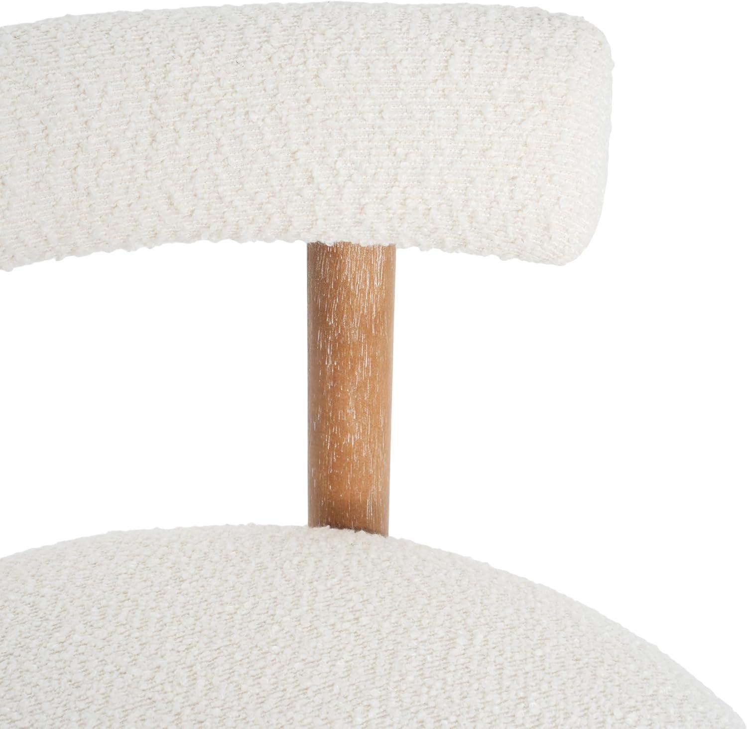 image:imageChristopher Knight Home Annes Counter Height Bar Stools Set of 2 Boucle Fabric Round Bar Stool for Kitchen Island Wooden Dining Room Chair Counter Stool with Footrest BlackMilky WhiteNaturalmilky White