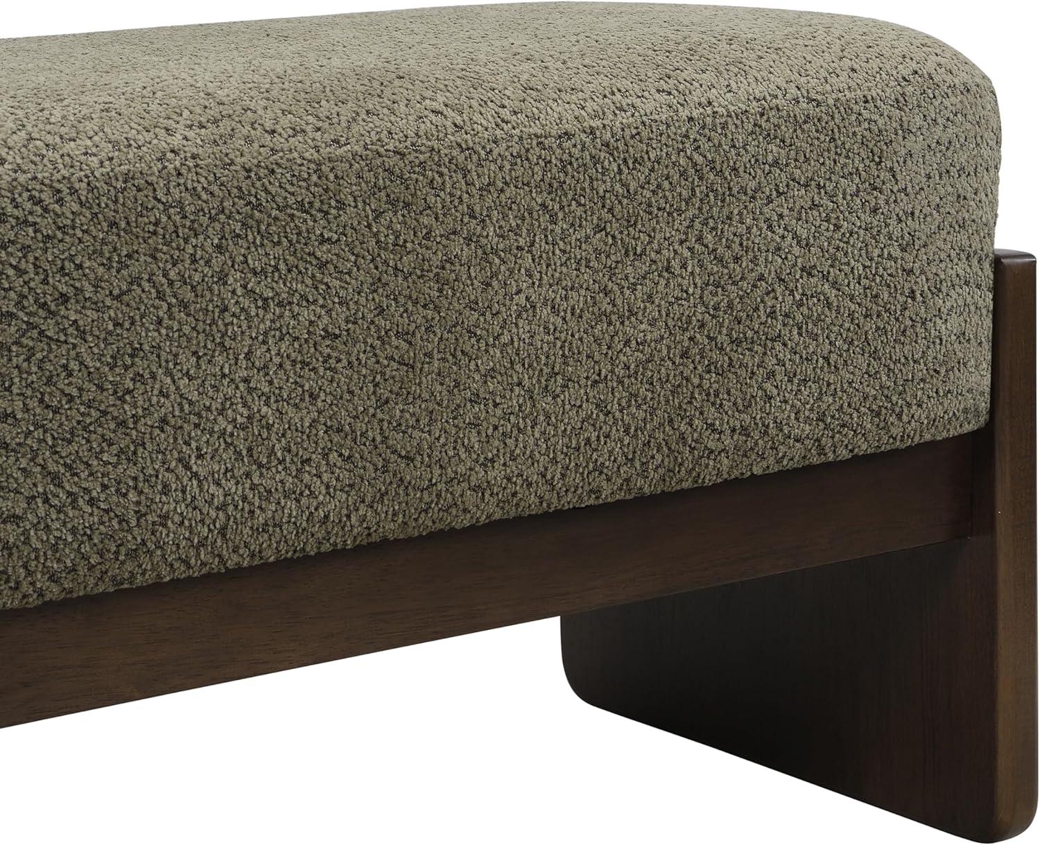 image:imageChristopher Knight Home Arden Minimalist Loop Yarn Fabric Dining Bench Wooden Entryway Ottoman Bench Modern Living Room Sofa Ottoman Footrest Bedroom End of Bed Bench Dark GreenBrownDark Greenbrown