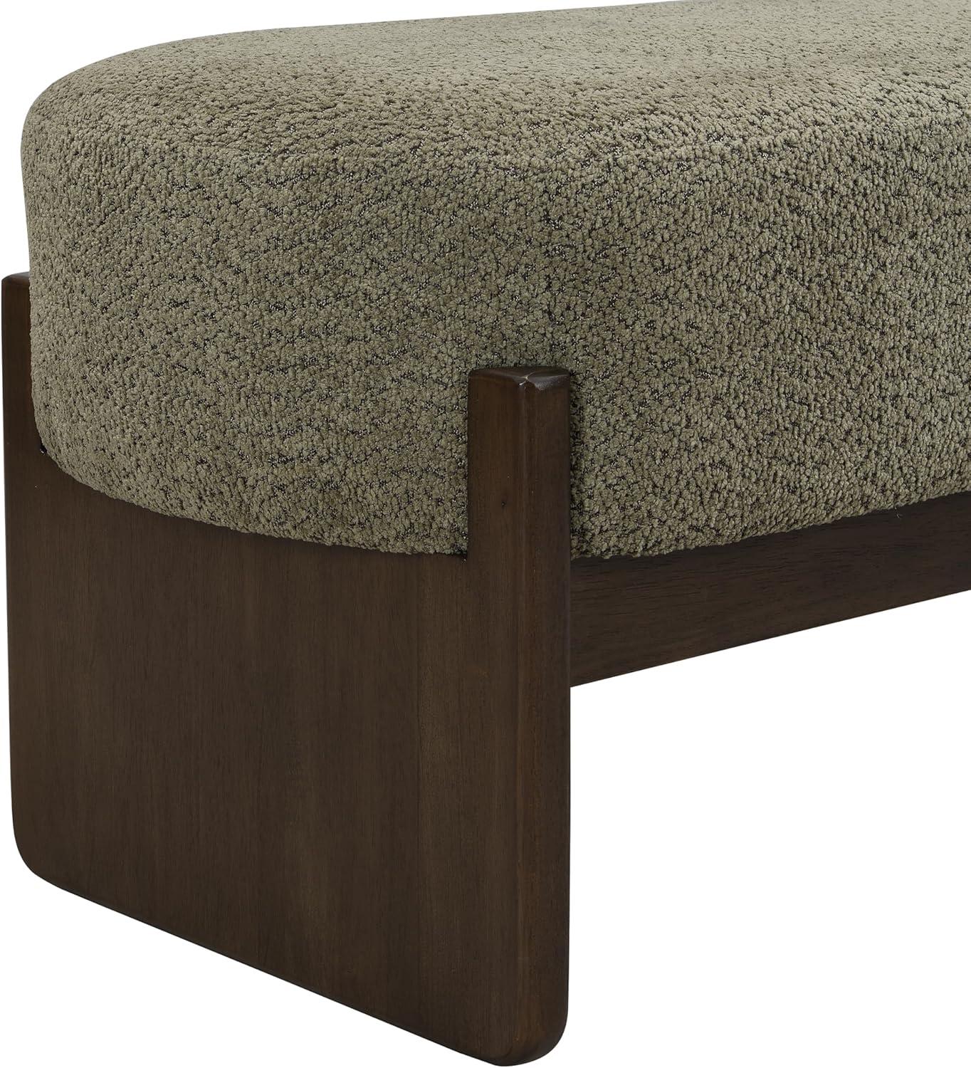 image:imageChristopher Knight Home Arden Minimalist Loop Yarn Fabric Dining Bench Wooden Entryway Ottoman Bench Modern Living Room Sofa Ottoman Footrest Bedroom End of Bed Bench Dark GreenBrownDark Greenbrown