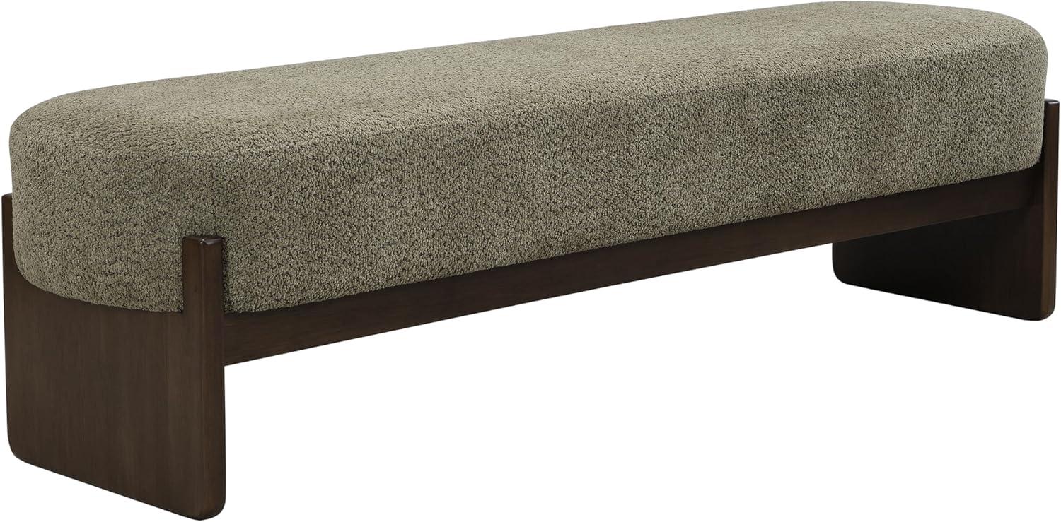 image:imageChristopher Knight Home Arden Minimalist Loop Yarn Fabric Dining Bench Wooden Entryway Ottoman Bench Modern Living Room Sofa Ottoman Footrest Bedroom End of Bed Bench Dark GreenBrownDark Greenbrown