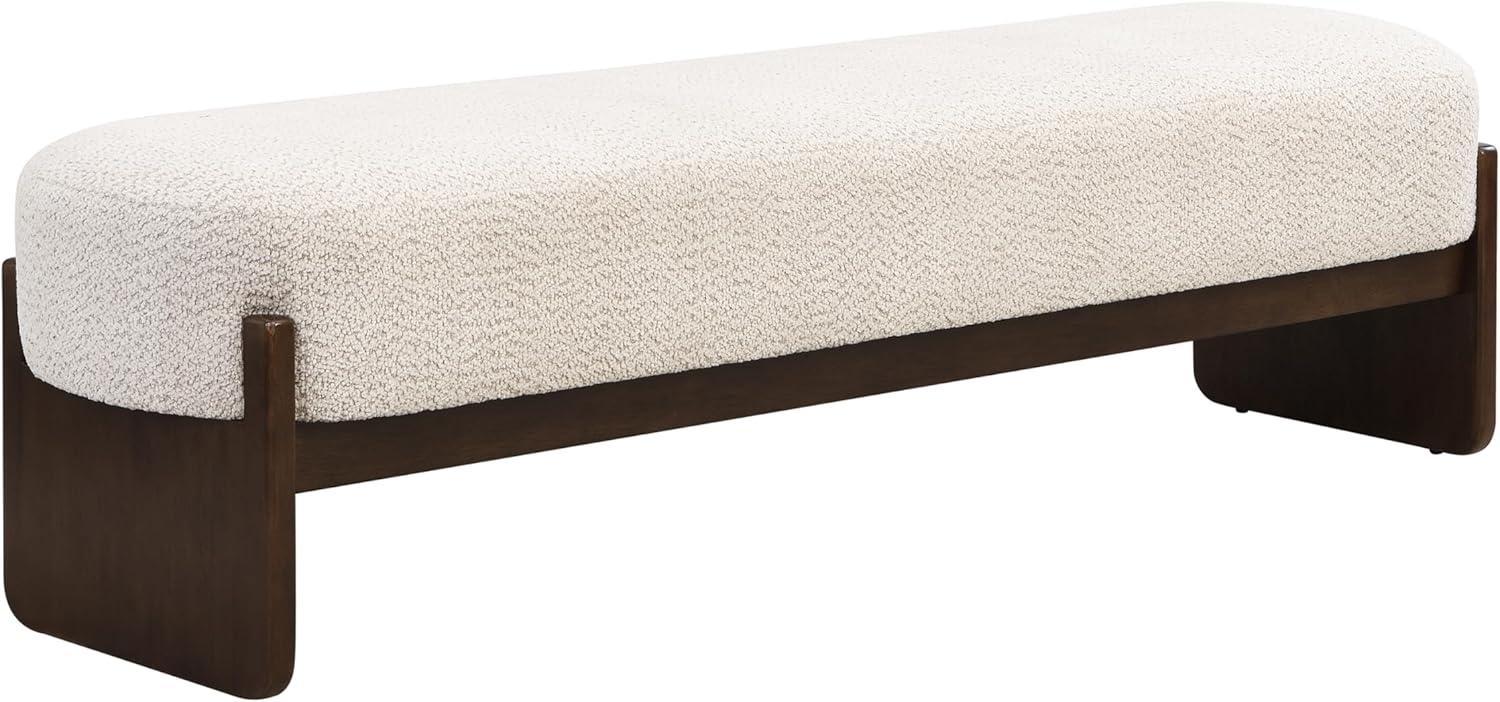 image:imageChristopher Knight Home Arden Minimalist Loop Yarn Fabric Dining Bench Wooden Entryway Ottoman Bench Modern Living Room Sofa Ottoman Footrest Bedroom End of Bed Bench Dark GreenBrownBeigebrown
