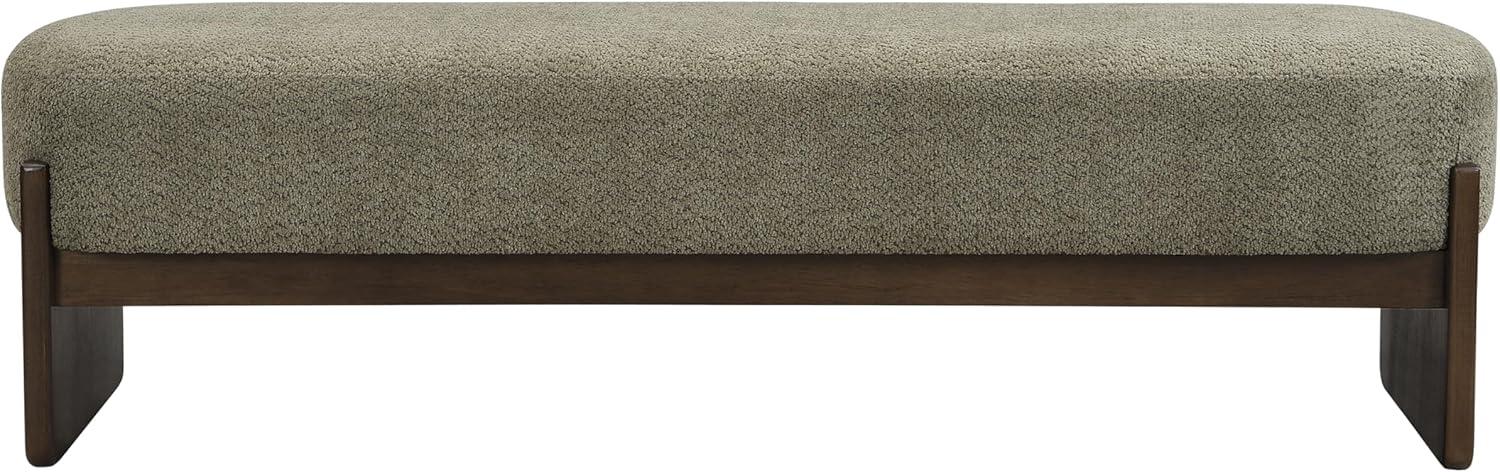 image:imageChristopher Knight Home Arden Minimalist Loop Yarn Fabric Dining Bench Wooden Entryway Ottoman Bench Modern Living Room Sofa Ottoman Footrest Bedroom End of Bed Bench Dark GreenBrownDark Greenbrown