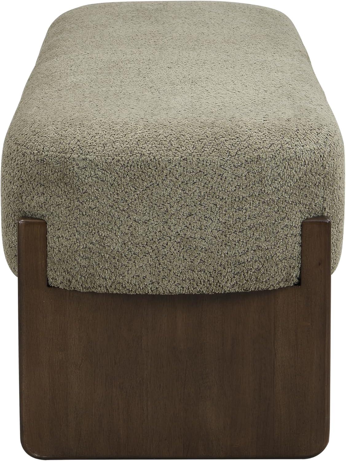 image:imageChristopher Knight Home Arden Minimalist Loop Yarn Fabric Dining Bench Wooden Entryway Ottoman Bench Modern Living Room Sofa Ottoman Footrest Bedroom End of Bed Bench Dark GreenBrownDark Greenbrown