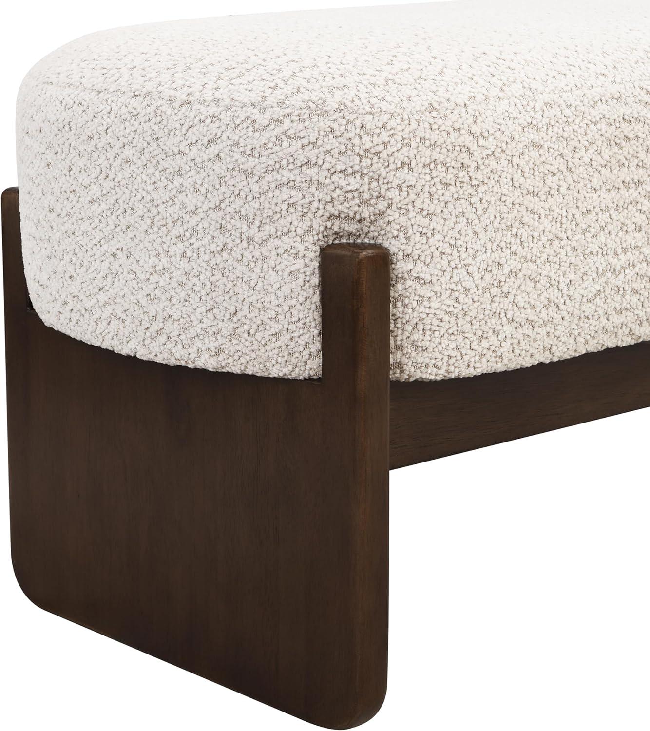 image:imageChristopher Knight Home Arden Minimalist Loop Yarn Fabric Dining Bench Wooden Entryway Ottoman Bench Modern Living Room Sofa Ottoman Footrest Bedroom End of Bed Bench Dark GreenBrownBeigebrown
