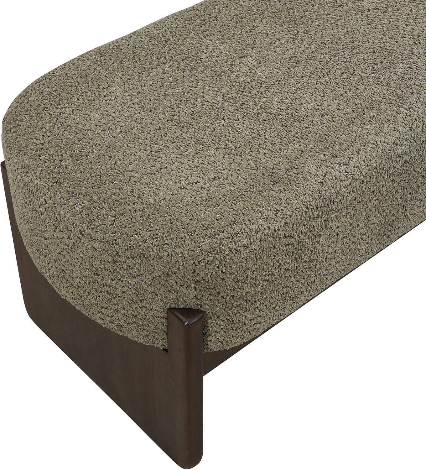 image:imageChristopher Knight Home Arden Minimalist Loop Yarn Fabric Dining Bench Wooden Entryway Ottoman Bench Modern Living Room Sofa Ottoman Footrest Bedroom End of Bed Bench Dark GreenBrownDark Greenbrown