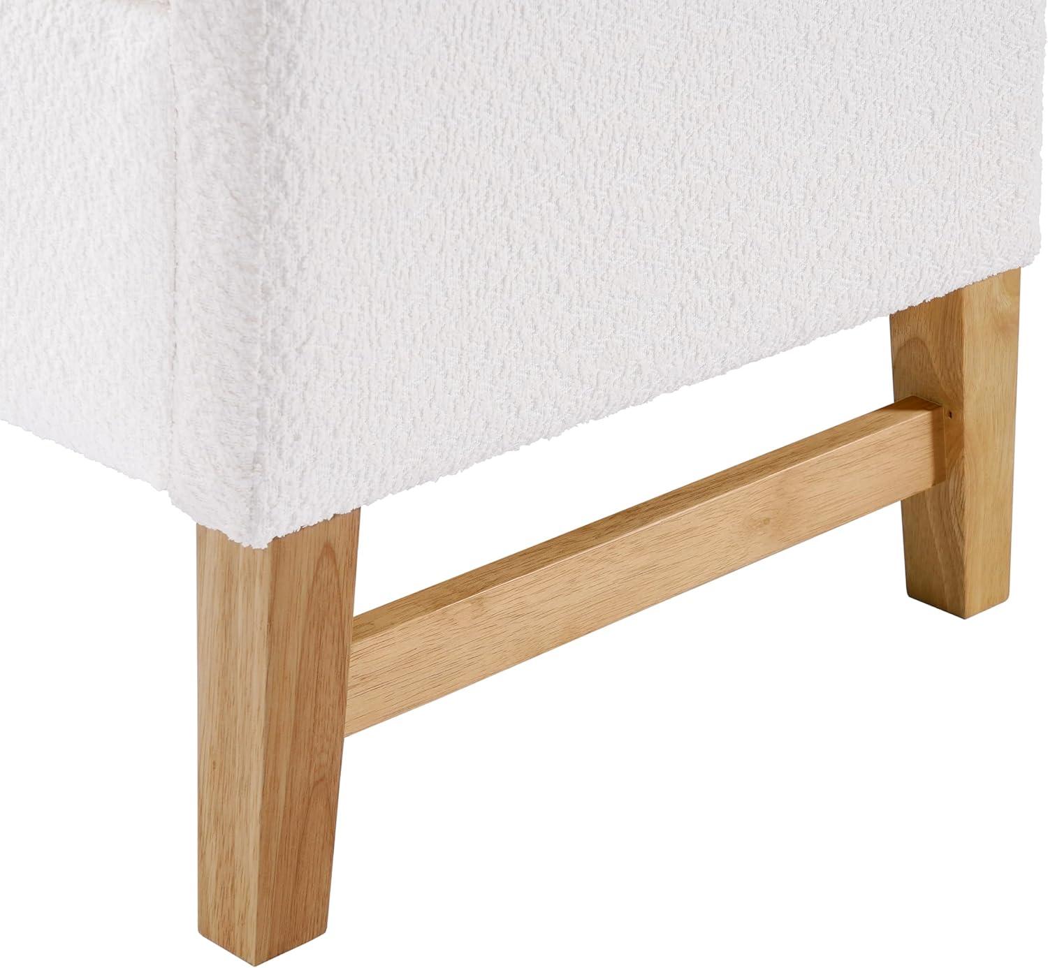 image:imageChristopher Knight Home Namo Boucle Upholstered Ottoman with Storage Wooden Storage Ottoman Bench with Pillows Long Entryway Ottoman Foot Rest Bedroom End of Bed Foot Stools Ottoman NaturalIvory