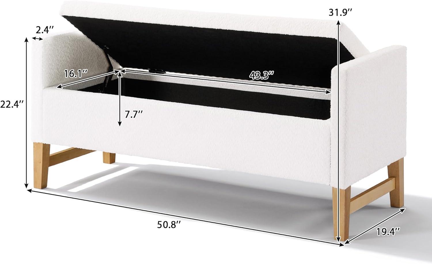 image:imageChristopher Knight Home Namo Boucle Upholstered Ottoman with Storage Wooden Storage Ottoman Bench with Pillows Long Entryway Ottoman Foot Rest Bedroom End of Bed Foot Stools Ottoman NaturalIvory