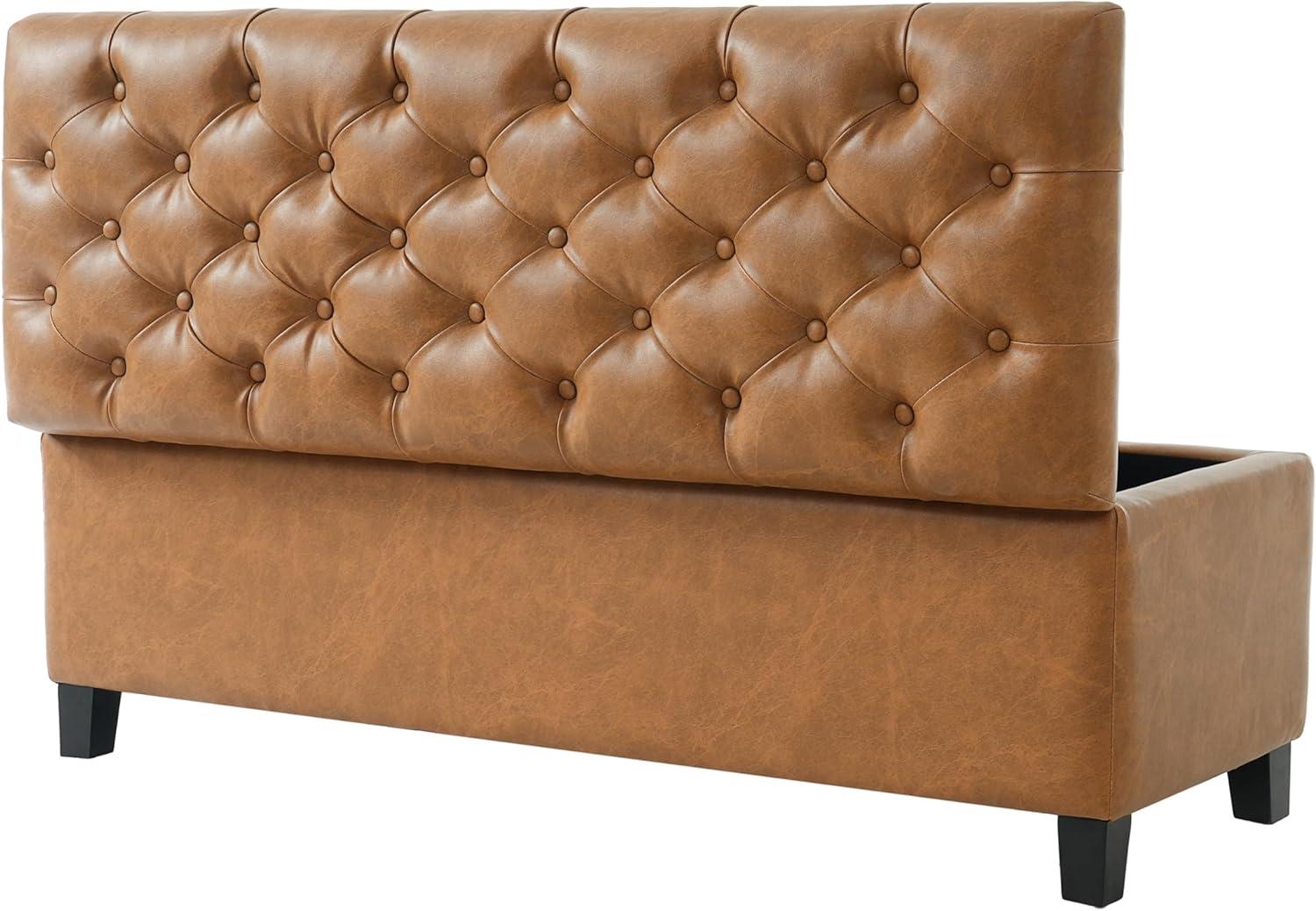 image:imageChristopher Knight Home Ottilie PU Leather Storage Ottoman Bench Wooden Rectangular Ottoman with Storage Bedroom End of Bed Foot Stool Entryway Ottoman Footrest Living Room Extra Seat BrownBrownPu