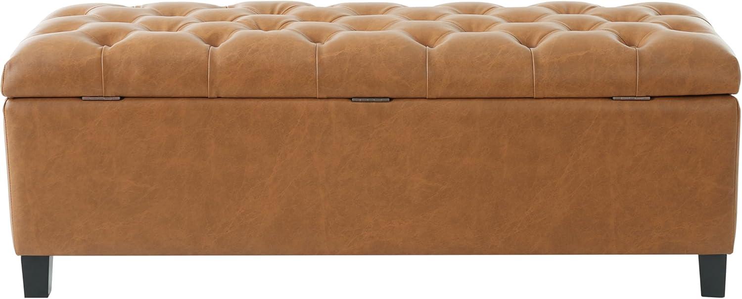 image:imageChristopher Knight Home Ottilie PU Leather Storage Ottoman Bench Wooden Rectangular Ottoman with Storage Bedroom End of Bed Foot Stool Entryway Ottoman Footrest Living Room Extra Seat BrownBrownPu