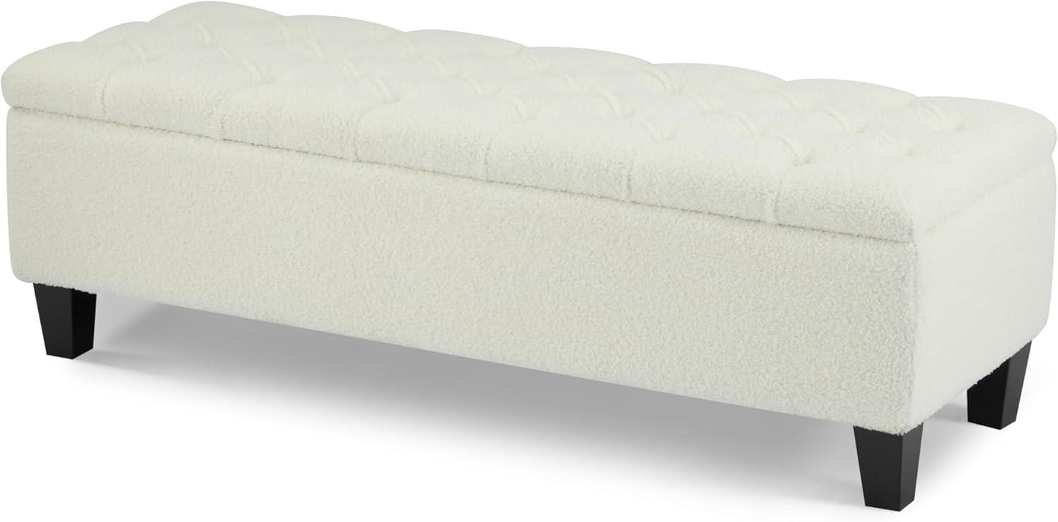 image:imageChristopher Knight Home Ottilie PU Leather Storage Ottoman Bench Wooden Rectangular Ottoman with Storage Bedroom End of Bed Foot Stool Entryway Ottoman Footrest Living Room Extra Seat BrownBeige