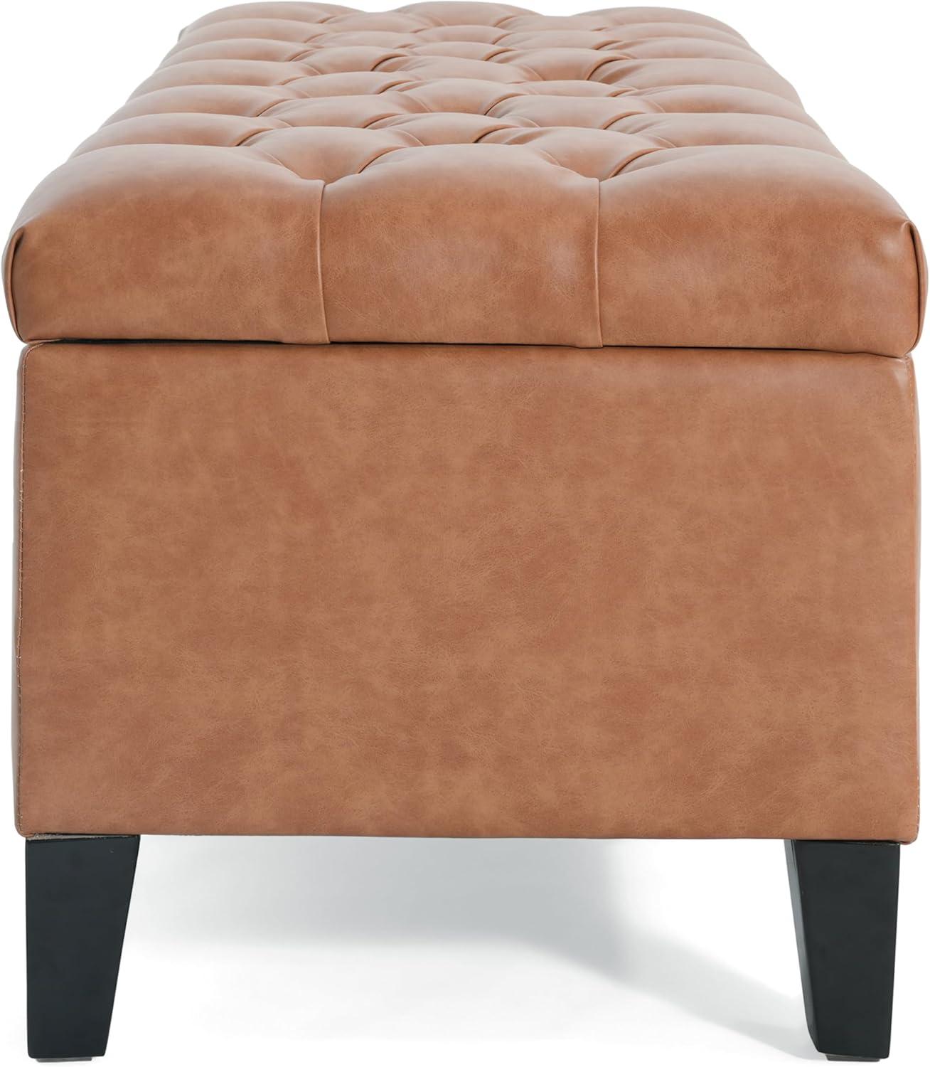 image:imageChristopher Knight Home Ottilie PU Leather Storage Ottoman Bench Wooden Rectangular Ottoman with Storage Bedroom End of Bed Foot Stool Entryway Ottoman Footrest Living Room Extra Seat BrownBrown