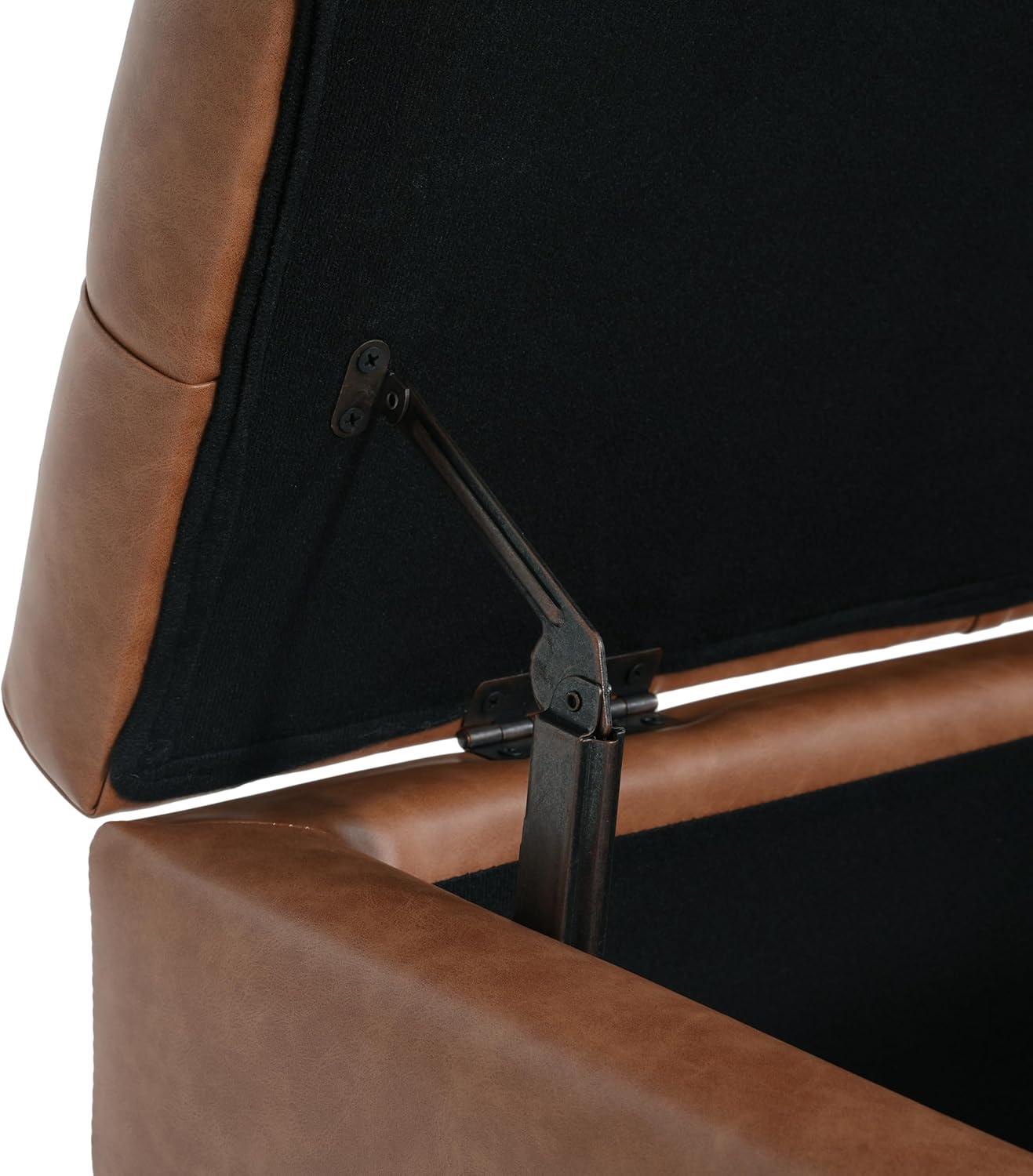 image:imageChristopher Knight Home Ottilie PU Leather Storage Ottoman Bench Wooden Rectangular Ottoman with Storage Bedroom End of Bed Foot Stool Entryway Ottoman Footrest Living Room Extra Seat BrownBrown