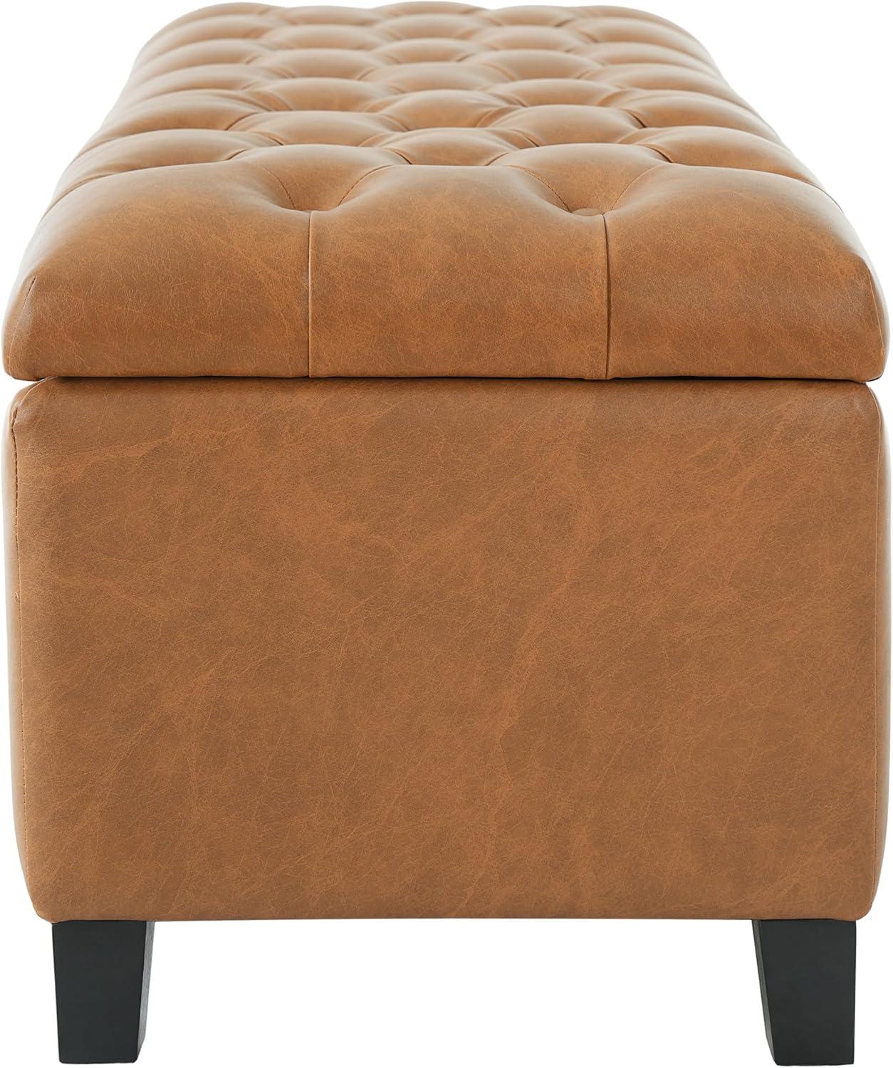 image:imageChristopher Knight Home Ottilie PU Leather Storage Ottoman Bench Wooden Rectangular Ottoman with Storage Bedroom End of Bed Foot Stool Entryway Ottoman Footrest Living Room Extra Seat BrownBrownPu