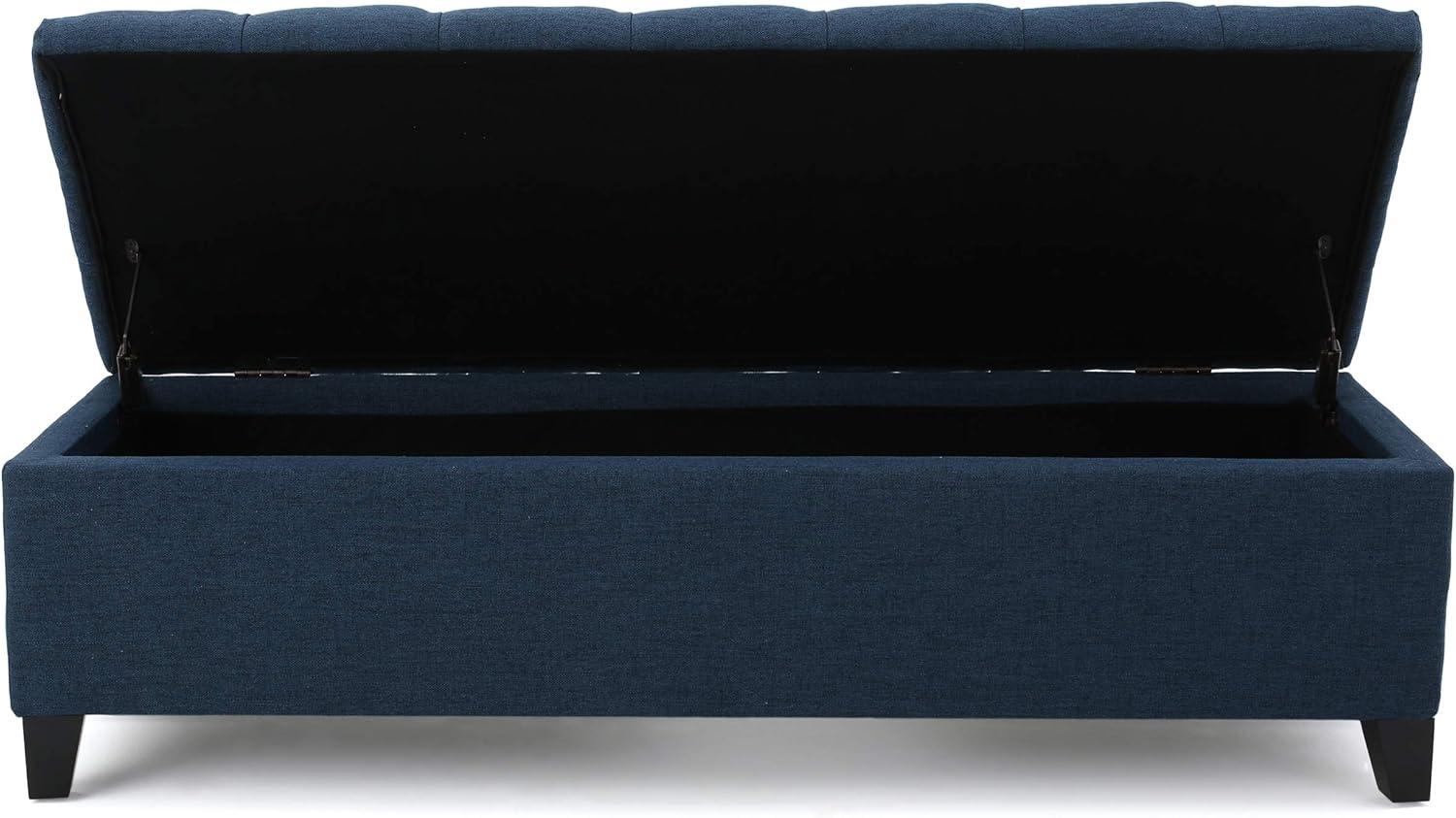 image:imageChristopher Knight Home Ottilie PU Leather Storage Ottoman Bench Wooden Rectangular Ottoman with Storage Bedroom End of Bed Foot Stool Entryway Ottoman Footrest Living Room Extra Seat BrownNavy Blue