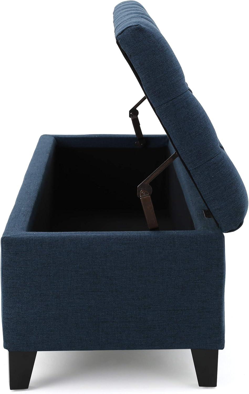 image:imageChristopher Knight Home Ottilie PU Leather Storage Ottoman Bench Wooden Rectangular Ottoman with Storage Bedroom End of Bed Foot Stool Entryway Ottoman Footrest Living Room Extra Seat BrownNavy Blue