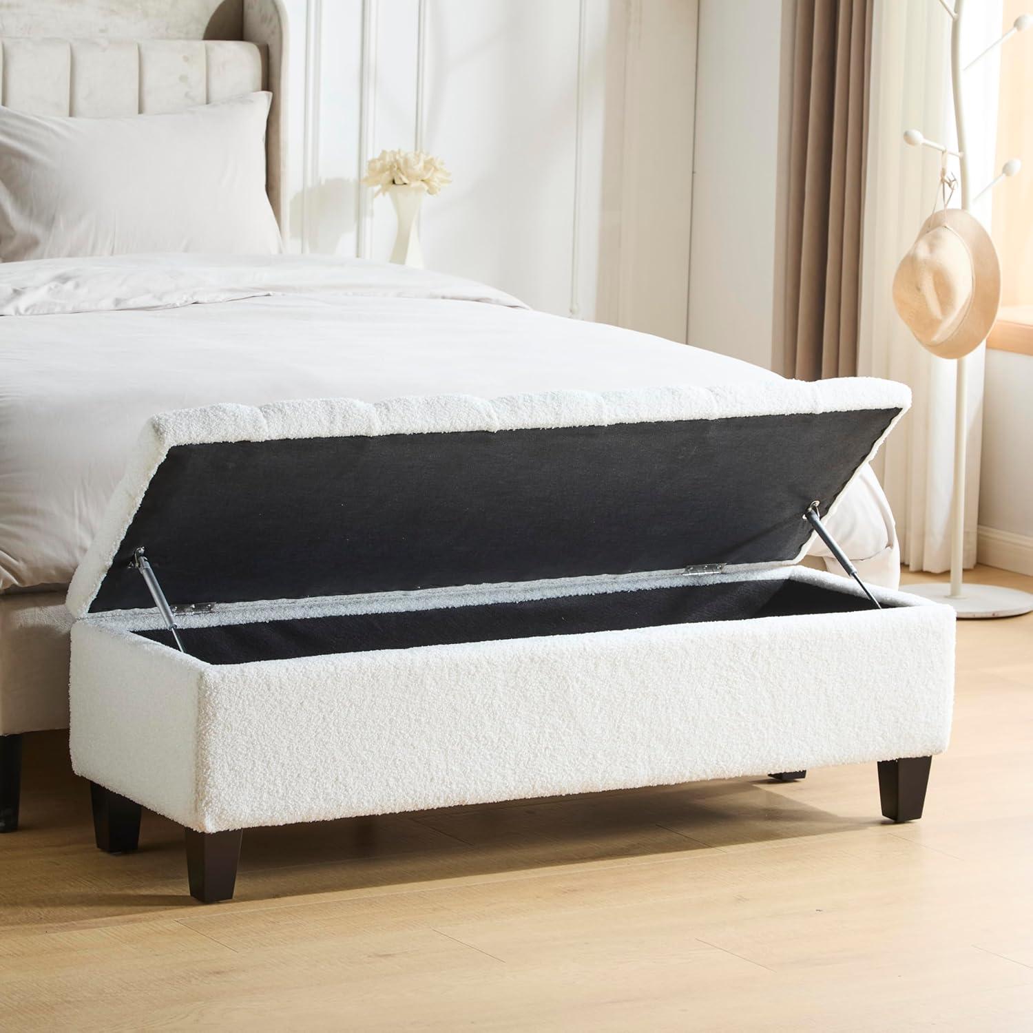 image:imageChristopher Knight Home Ottilie PU Leather Storage Ottoman Bench Wooden Rectangular Ottoman with Storage Bedroom End of Bed Foot Stool Entryway Ottoman Footrest Living Room Extra Seat BrownBeige