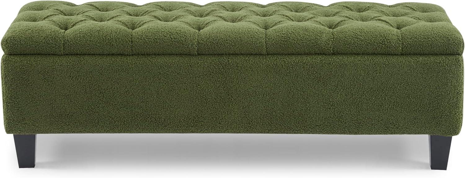 image:imageChristopher Knight Home Ottilie PU Leather Storage Ottoman Bench Wooden Rectangular Ottoman with Storage Bedroom End of Bed Foot Stool Entryway Ottoman Footrest Living Room Extra Seat BrownGreen