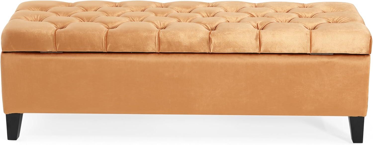 image:imageChristopher Knight Home Ottilie PU Leather Storage Ottoman Bench Wooden Rectangular Ottoman with Storage Bedroom End of Bed Foot Stool Entryway Ottoman Footrest Living Room Extra Seat BrownOrange