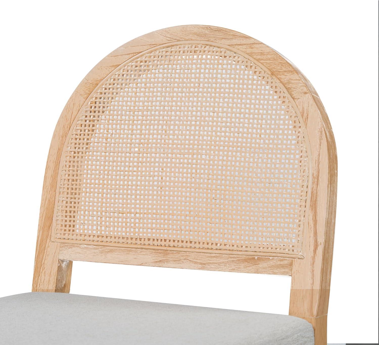 image:imageChristopher Knight Home Sona Modern Counter Stool Set of 2 Kitchen Counter Height Bar Stool Cocktail Stool with Rattan Woven Backrest Fabric Upholstered Barstools for Home Bar Table Brown GrayNatural Gray