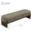 Christopher Knight Home Arden Minimalist Loop Yarn Fabric Dining Bench, Wooden Entryway Ottoman Bench, Modern Living Room Sofa Ottoman Footrest, Bedroom End of Bed Bench, Dark Green+Brown(Dark Green+brown)