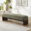 Christopher Knight Home Arden Minimalist Loop Yarn Fabric Dining Bench, Wooden Entryway Ottoman Bench, Modern Living Room Sofa Ottoman Footrest, Bedroom End of Bed Bench, Dark Green+Brown(Dark Green+brown)