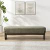 Christopher Knight Home Arden Minimalist Loop Yarn Fabric Dining Bench, Wooden Entryway Ottoman Bench, Modern Living Room Sofa Ottoman Footrest, Bedroom End of Bed Bench, Dark Green+Brown(Dark Green+brown)