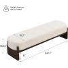 Christopher Knight Home Arden Minimalist Loop Yarn Fabric Dining Bench, Wooden Entryway Ottoman Bench, Modern Living Room Sofa Ottoman Footrest, Bedroom End of Bed Bench, Dark Green+Brown(Beige+brown)