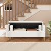 Christopher Knight Home Namo Boucle Upholstered Ottoman with Storage, Wooden Storage Ottoman Bench with Pillows, Long Entryway Ottoman Foot Rest, Bedroom End of Bed Foot Stools Ottoman, Natural+Ivory