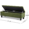 Christopher Knight Home Ottilie PU Leather Storage Ottoman Bench, Wooden Rectangular Ottoman with Storage, Bedroom End of Bed Foot Stool, Entryway Ottoman Footrest, Living Room Extra Seat, Brown(Green)
