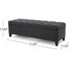 Christopher Knight Home Ottilie PU Leather Storage Ottoman Bench, Wooden Rectangular Ottoman with Storage, Bedroom End of Bed Foot Stool, Entryway Ottoman Footrest, Living Room Extra Seat, Brown(Dark Grey fabric)