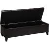 Christopher Knight Home Ottilie PU Leather Storage Ottoman Bench, Wooden Rectangular Ottoman with Storage, Bedroom End of Bed Foot Stool, Entryway Ottoman Footrest, Living Room Extra Seat, Brown(Dark Brown pu)