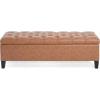 Christopher Knight Home Ottilie PU Leather Storage Ottoman Bench, Wooden Rectangular Ottoman with Storage, Bedroom End of Bed Foot Stool, Entryway Ottoman Footrest, Living Room Extra Seat, Brown(Brown)