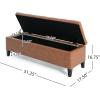 Christopher Knight Home Ottilie PU Leather Storage Ottoman Bench, Wooden Rectangular Ottoman with Storage, Bedroom End of Bed Foot Stool, Entryway Ottoman Footrest, Living Room Extra Seat, Brown(Brown)